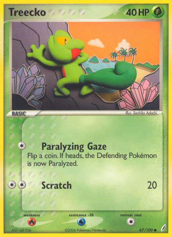 Treecko 67/100 Common | Crystal Guardians | Pokemon Card