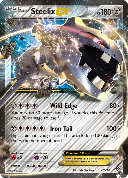 Steelix-EX 67/114 Rare Holo EX | Steam Siege | Pokemon Card