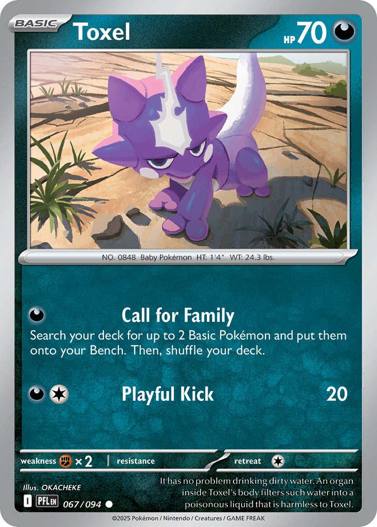 Toxel 67/94 Common | Phantasmal Flames | Pokemon Card