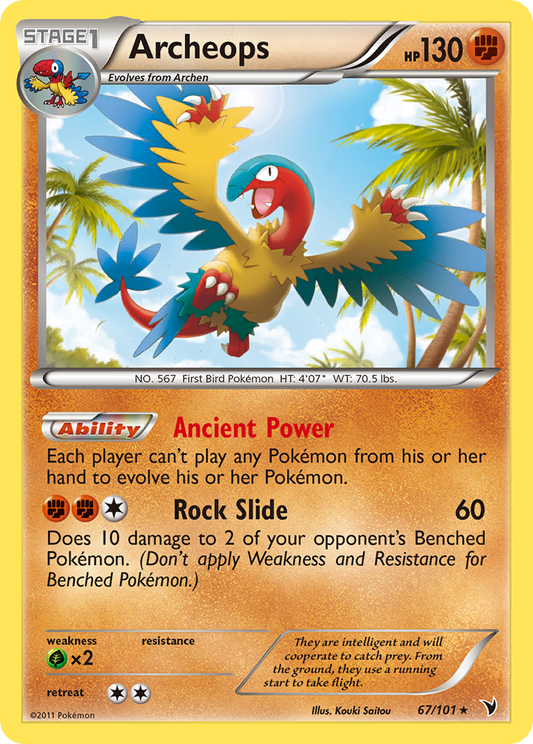 Archeops 67/101 Rare | Noble Victories | Pokemon Card