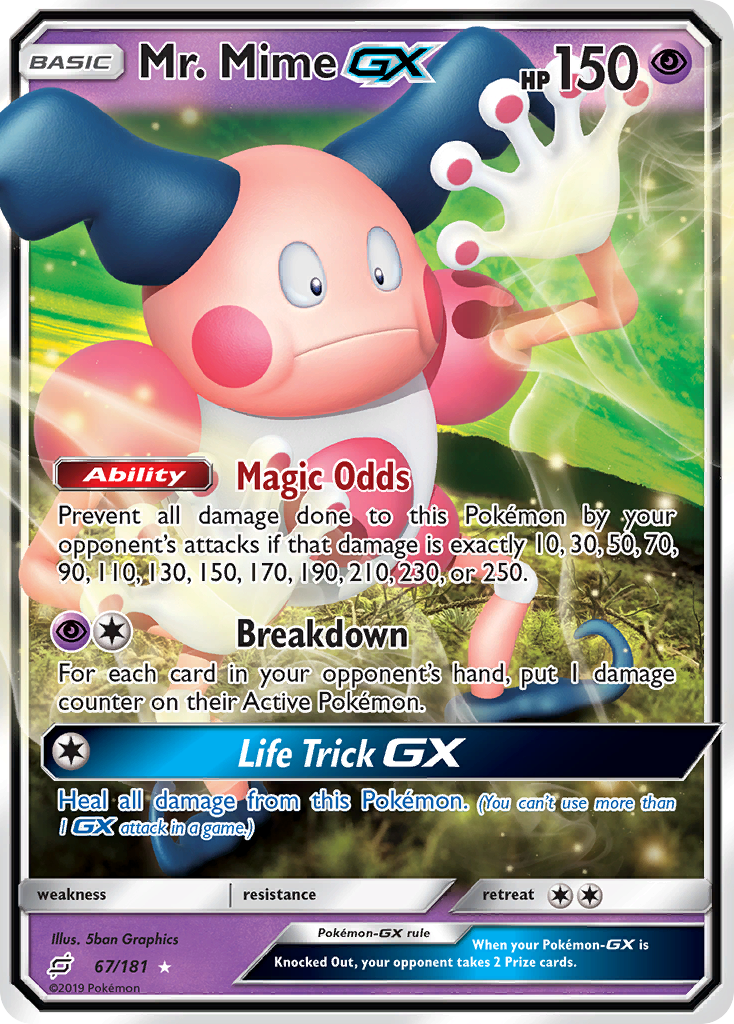Mr. Mime-GX 67/181 Rare Holo GX | Team Up | Pokemon Card