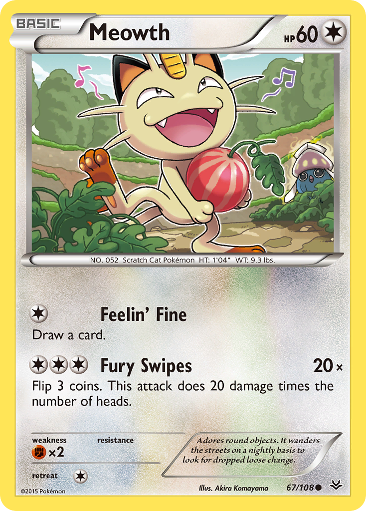 Meowth 67/108 Common | Roaring Skies | Pokemon Card