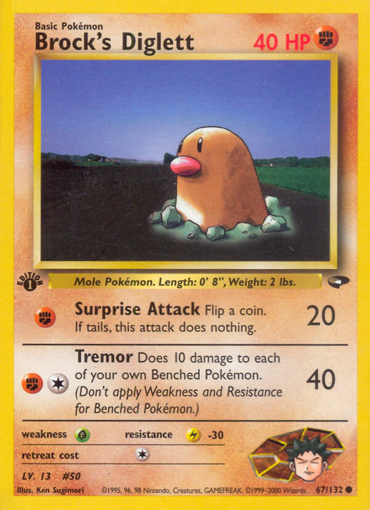 Brock's Diglett 67/132 Common | Gym Challenge | Pokemon Card