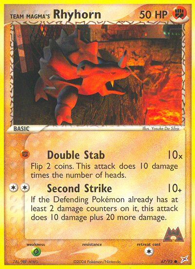 Team Magma's Rhyhorn 67/95 Common | Team Magma vs Team Aqua | Pokemon Card