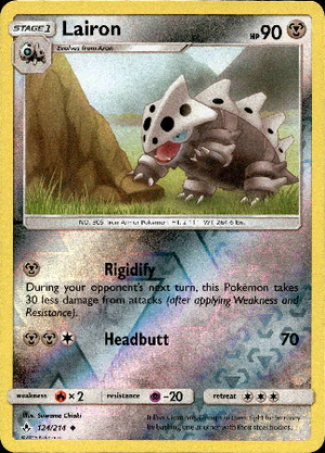 Lairon 124/214 Reverse Holo | Unbroken Bonds | Pokemon Card
