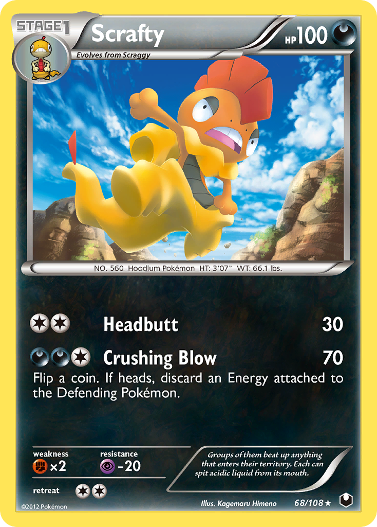 Scrafty 68/108 Rare | Dark Explorers | Pokemon Card