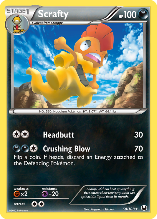 Scrafty 68/108 Rare | Dark Explorers | Pokemon Card