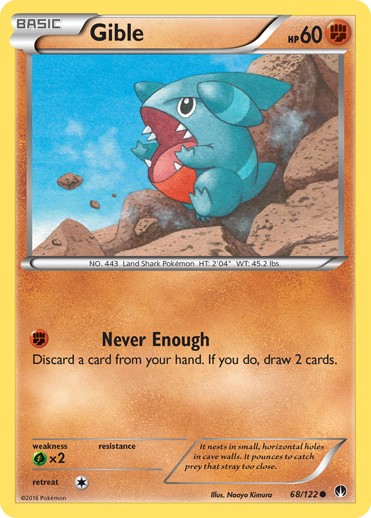 Gible 68/122 Common | BREAKpoint | Pokemon Card