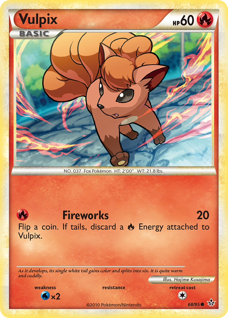 Vulpix 68/95 Common | HS—Unleashed | Pokemon Card
