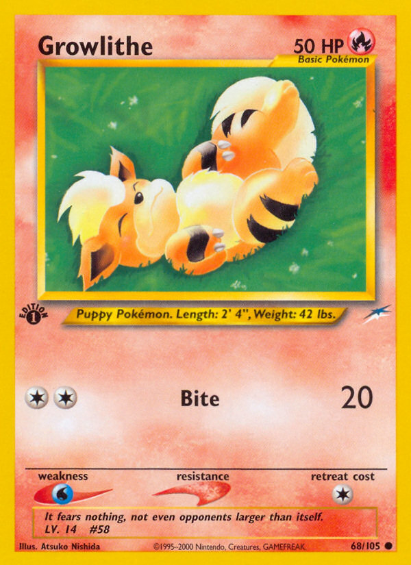 Growlithe 68/105 Common | Neo Destiny | Pokemon Card