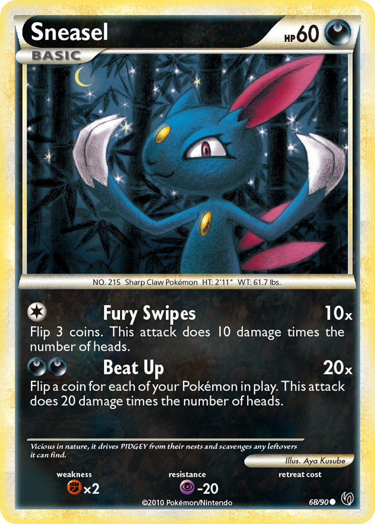 Sneasel 68/90 Common | HS—Undaunted | Pokemon Card