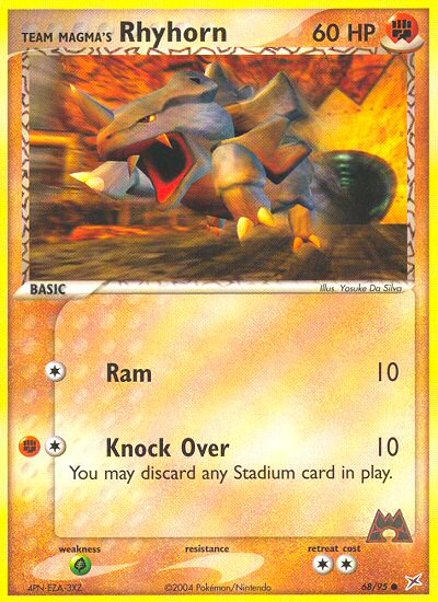 Team Magma's Rhyhorn 68/95 Common | Team Magma vs Team Aqua | Pokemon Card