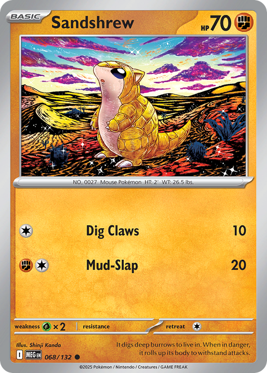 Sandshrew 68/132 Common | Mega Evolution | Pokemon Card