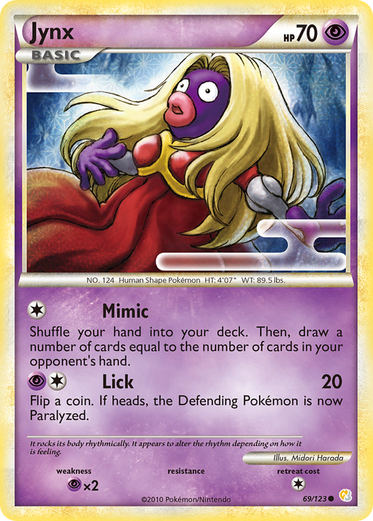 Jynx 69/123 Common | HeartGold & SoulSilver | Pokemon Card