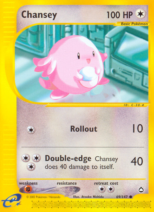 Chansey 69/147 Common | Aquapolis | Pokemon Card