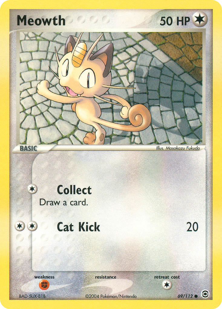 Meowth 69/112 Common | FireRed & LeafGreen | Pokemon Card