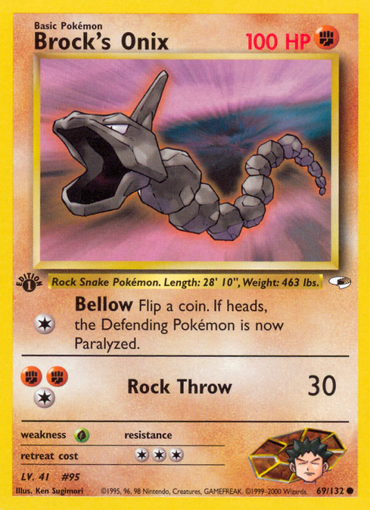 Brock's Onix 69/132 Common | Gym Heroes | Pokemon Card