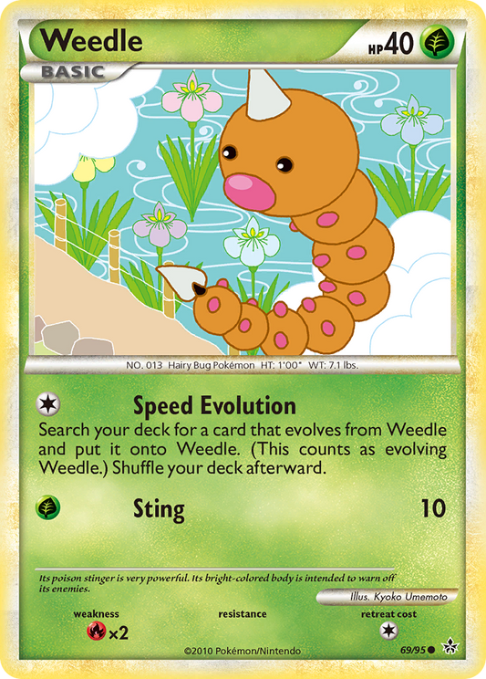 Weedle 69/95 Common | HS—Unleashed | Pokemon Card