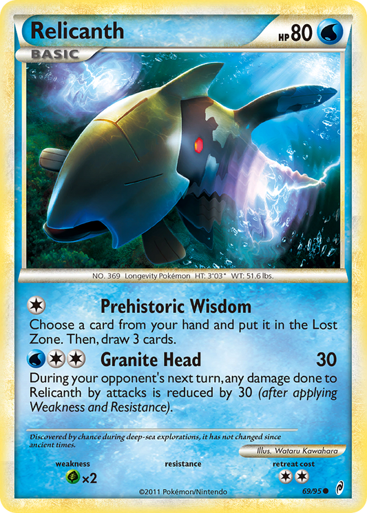 Relicanth 69/95 Common | Call of Legends | Pokemon Card
