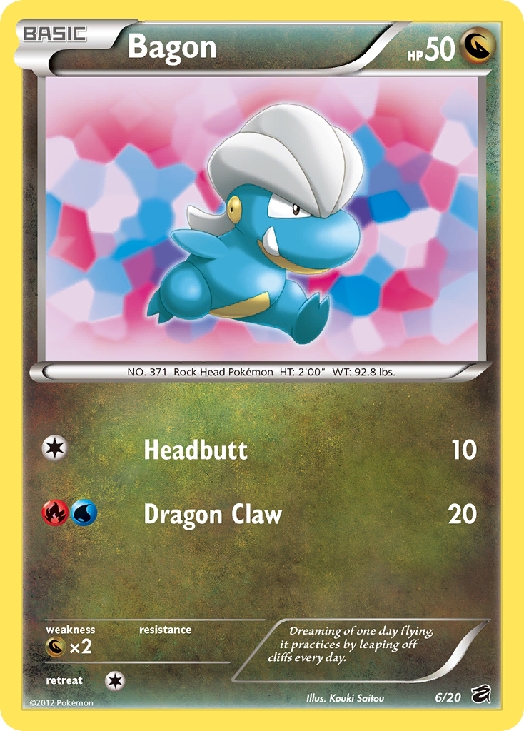 Bagon 6/20 Rare Holo | Dragon Vault | Pokemon Card