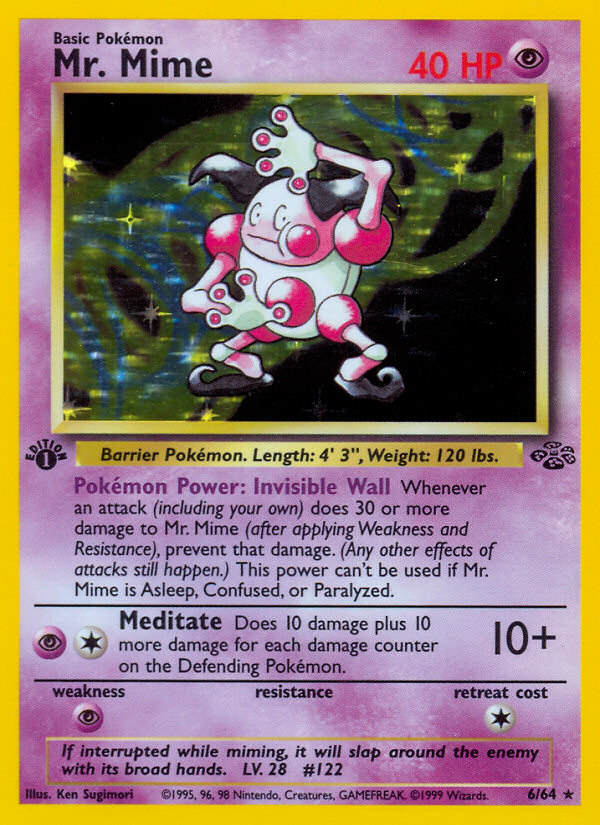 Mr. Mime 6/64 Rare Holo | Jungle | Pokemon Card