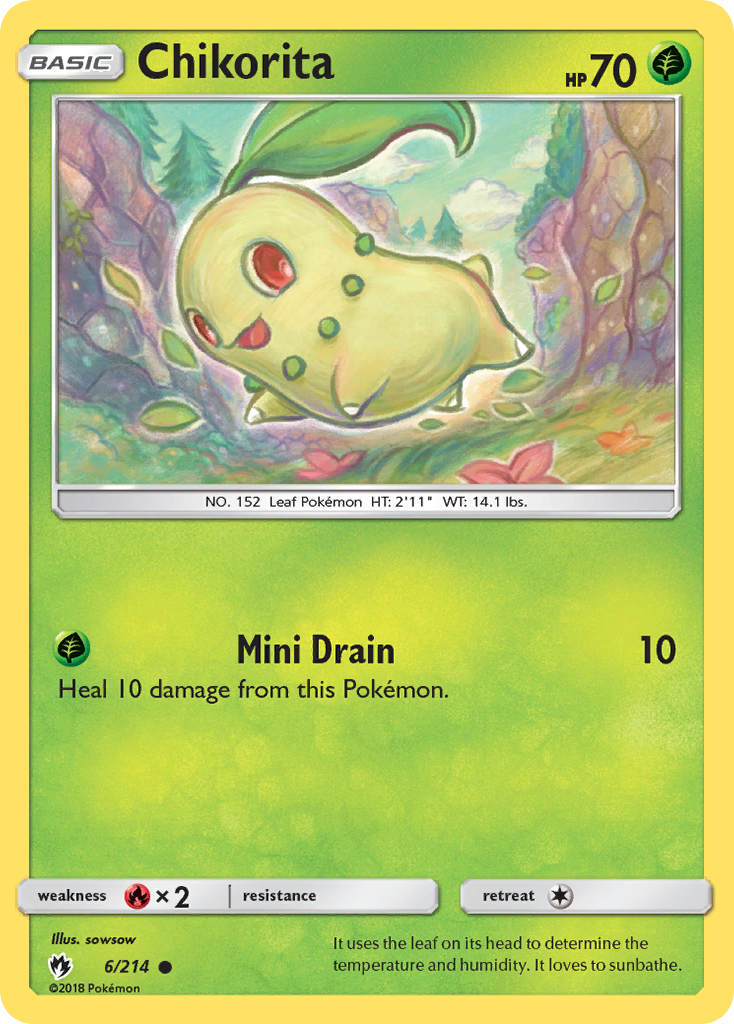 Chikorita 6/214 Common | Lost Thunder | Pokemon Card