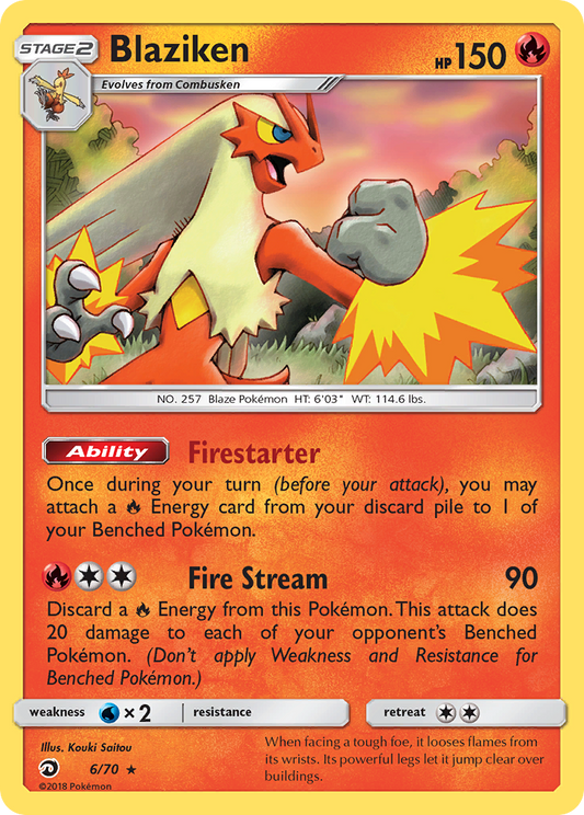 Blaziken 6/70 Rare Holo | Dragon Majesty | Pokemon Card
