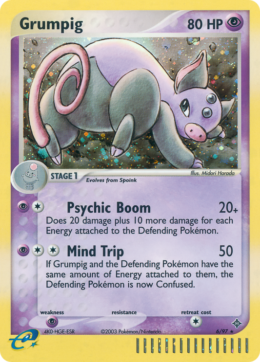 Grumpig 6/97 Rare Holo | Dragon | Pokemon Card