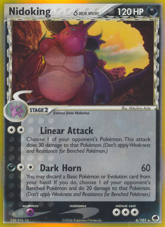 Nidoking δ 6/101 Rare Holo | Dragon Frontiers | Pokemon Card