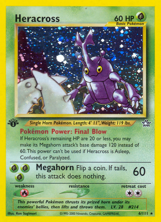 Heracross 6/111 Rare Holo | Neo Genesis | Pokemon Card
