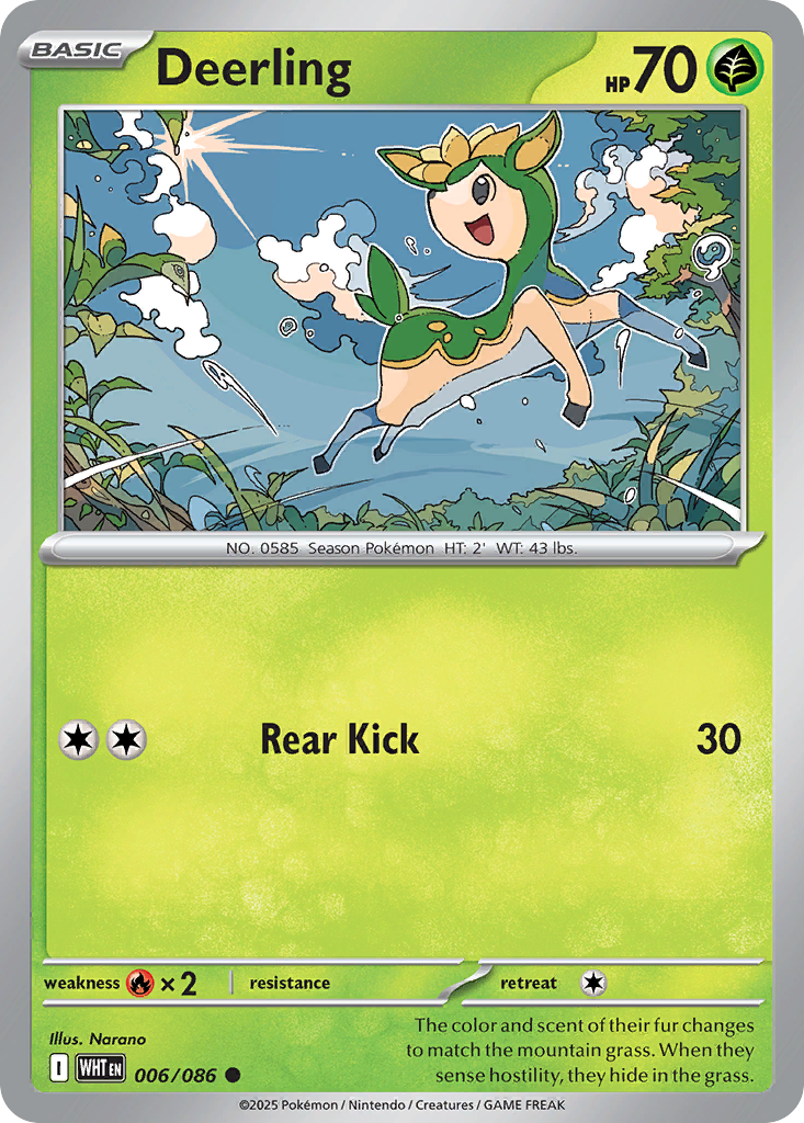 Deerling 6/86 Common | White Flare | Pokemon Card