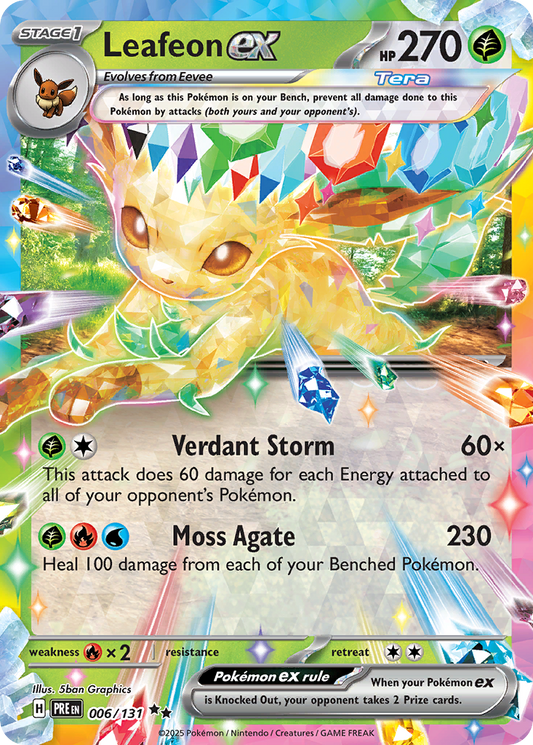 Leafeon ex 6/131 Double Rare | Prismatic Evolutions | Pokemon Card