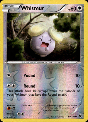 Whismur 80/124 Reverse Holo | Fates Collide | Pokemon Card