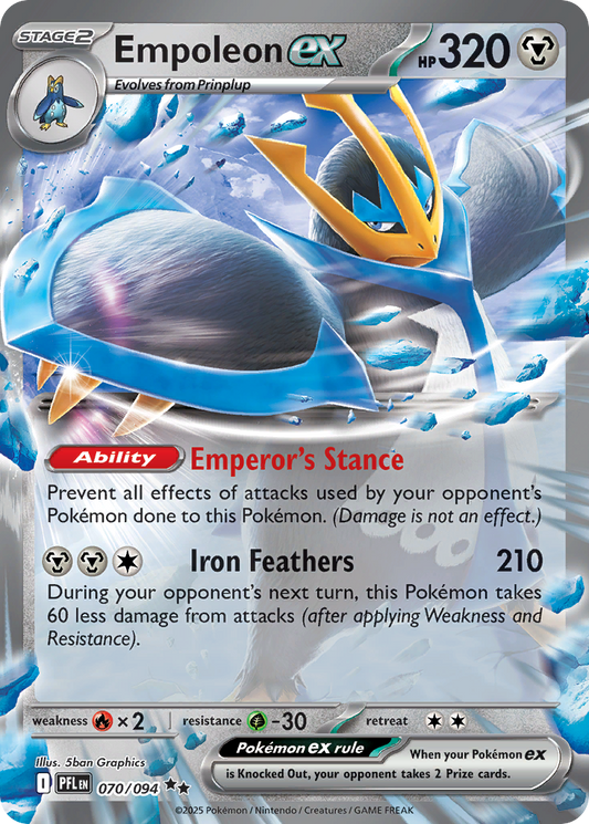 Empoleon ex 70/94 Double Rare | Phantasmal Flames | Pokemon Card