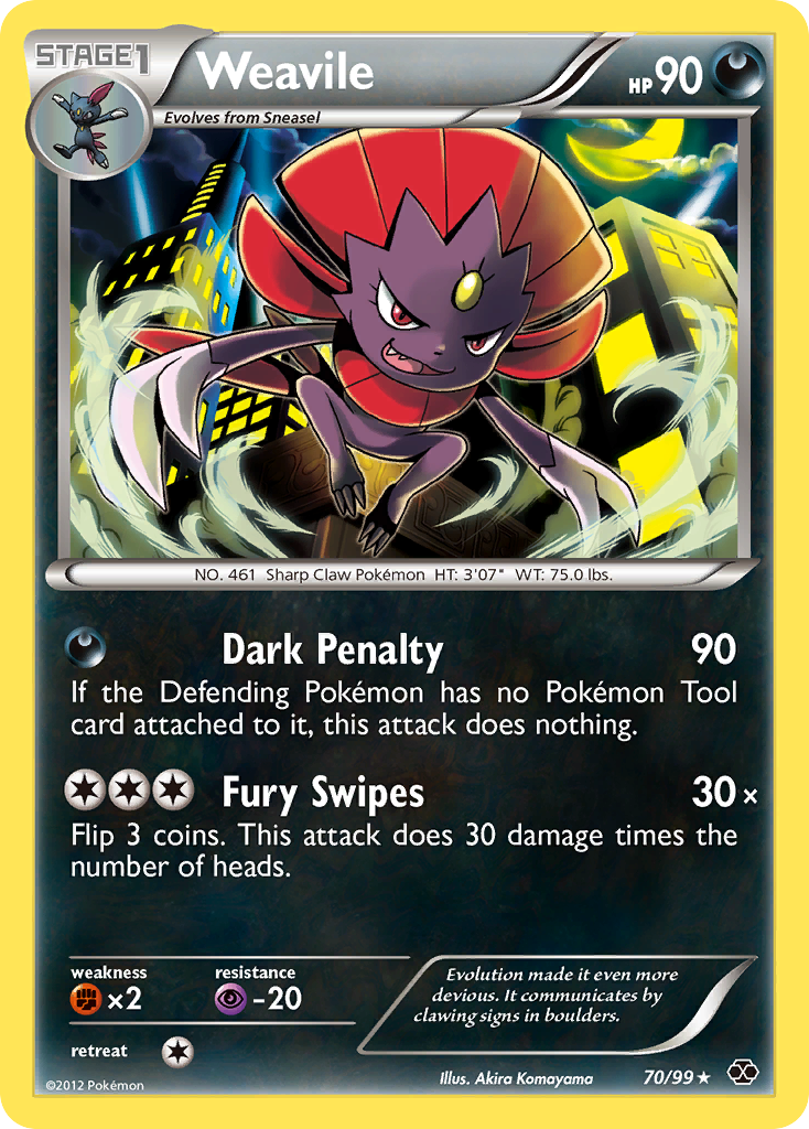 Weavile 70/99 Rare | Next Destinies | Pokemon Card