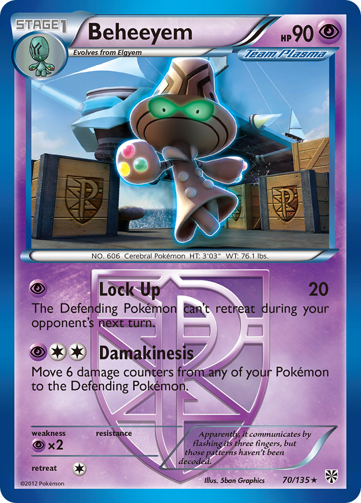 Beheeyem 70/135 Rare | Plasma Storm | Pokemon Card