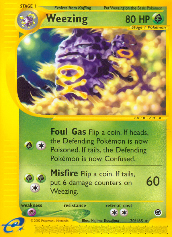 Weezing 70/165 Rare | Expedition Base Set | Pokemon Card