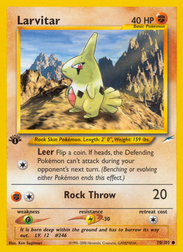 Larvitar 70/105 Common | Neo Destiny | Pokemon Card