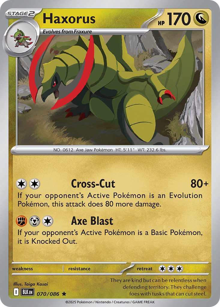 Haxorus 70/86 Rare | Black Bolt | Pokemon Card