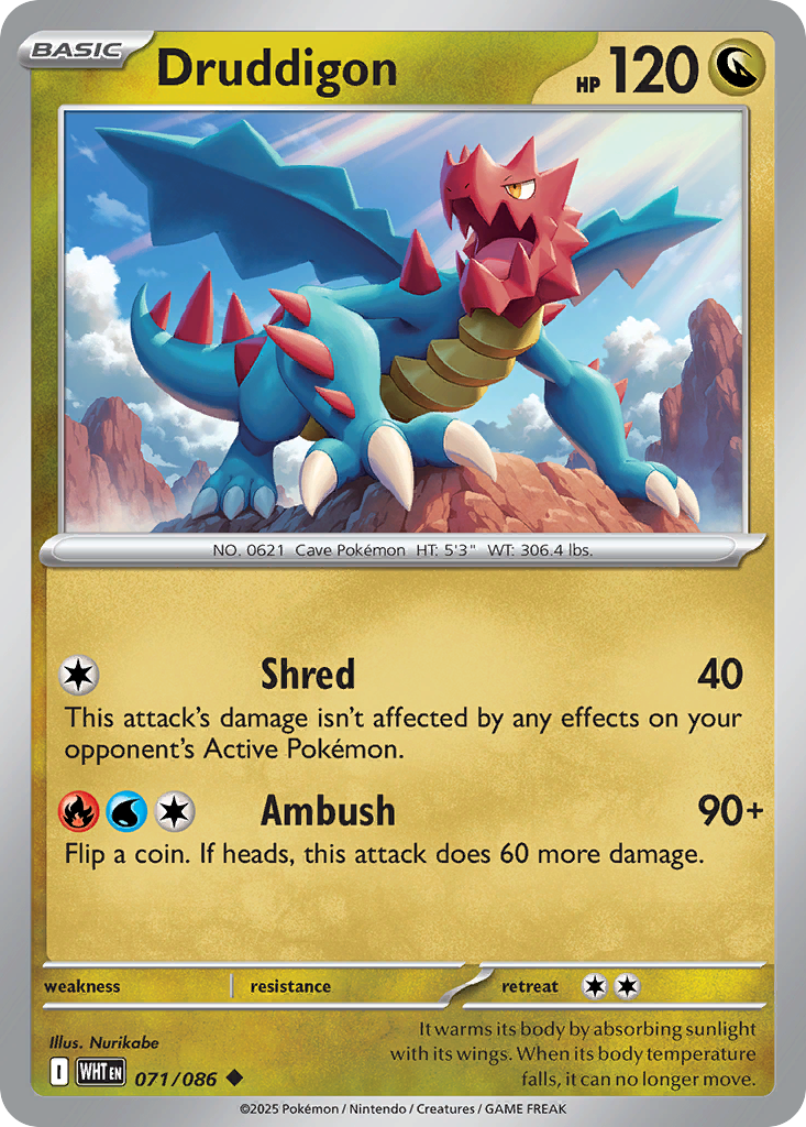 Druddigon 71/86 Uncommon | White Flare | Pokemon Card