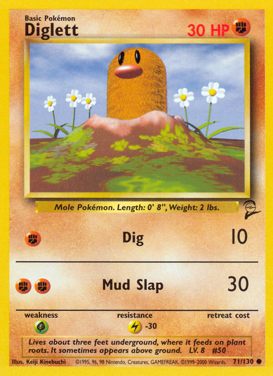 Diglett 71/130 Common | Base Set 2 | Pokemon Card