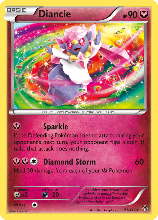 Diancie 71/119 Rare Holo | Phantom Forces | Pokemon Card