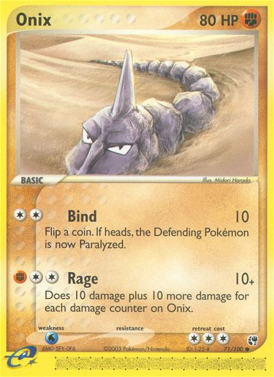 Onix 71/100 Common | Sandstorm | Pokemon Card