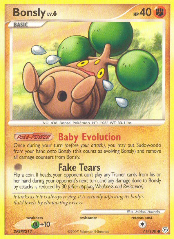 Bonsly 71/130 Common | Diamond & Pearl | Pokemon Card