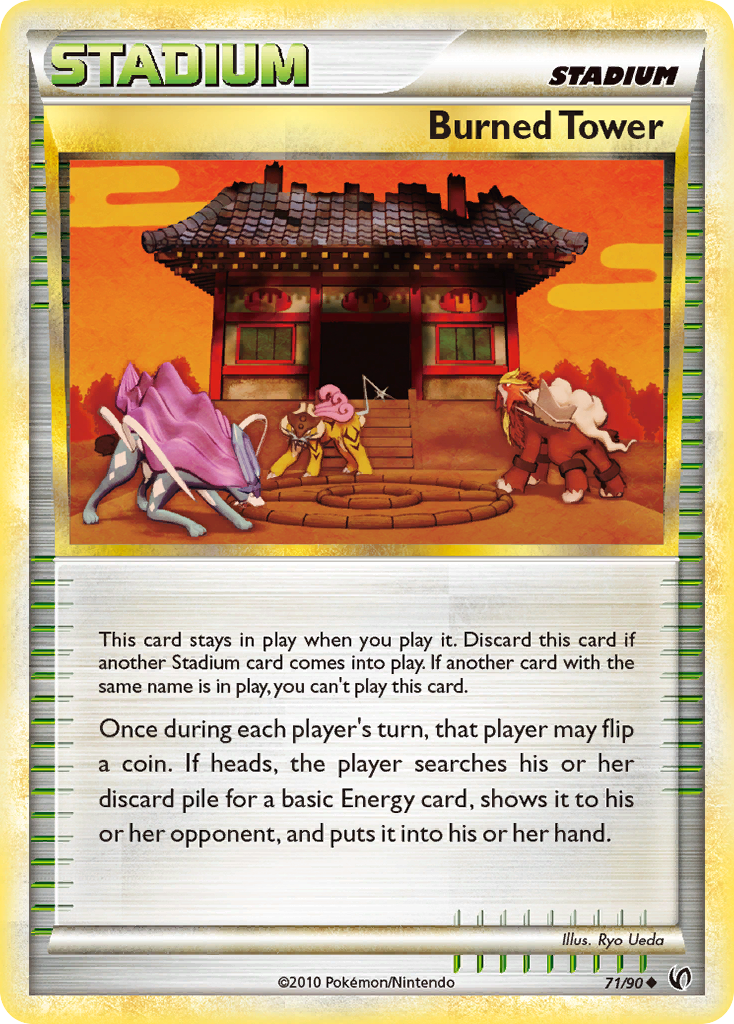 Burned Tower 71/90 Uncommon | HS—Undaunted | Pokemon Card