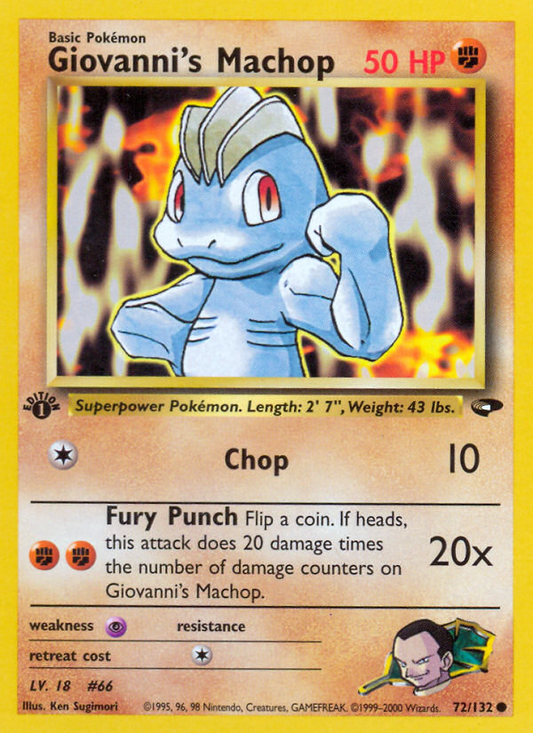 Giovanni's Machop 72/132 Common | Gym Challenge | Pokemon Card