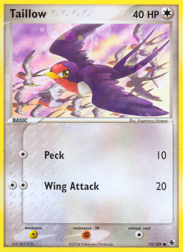 Taillow 72/109 Common | Ruby & Sapphire | Pokemon Card