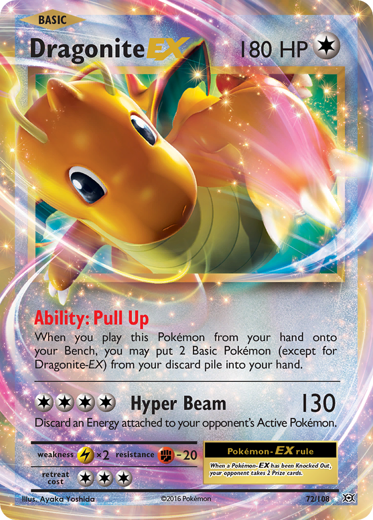 Dragonite-EX 72/108 Rare Holo EX | Evolutions | Pokemon Card
