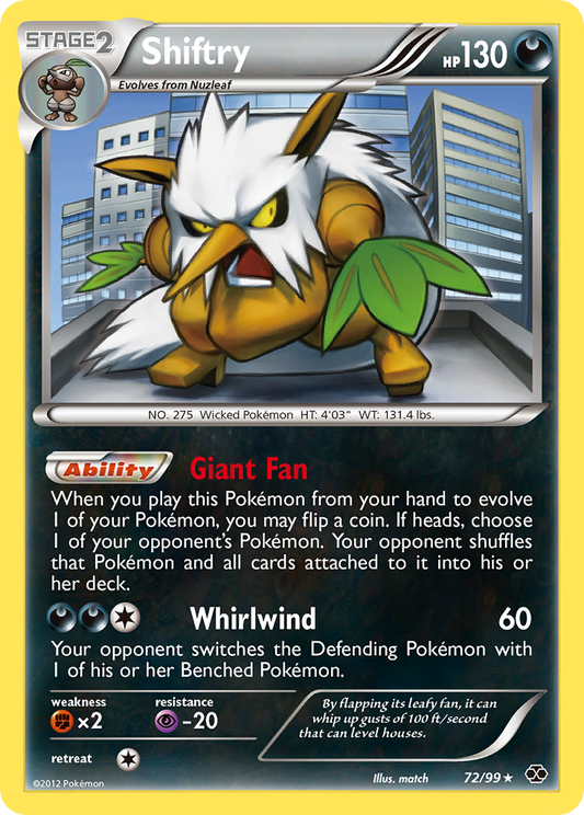 Shiftry 72/99 Rare | Next Destinies | Pokemon Card