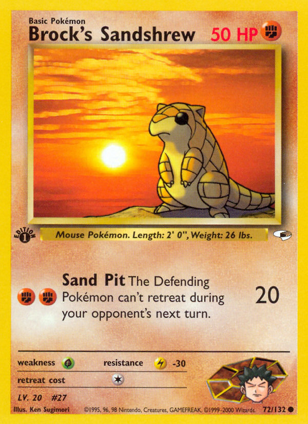 Brock's Sandshrew 72/132 Common | Gym Heroes | Pokemon Card